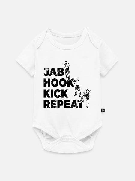 Kickboxer Routine - Baby Premium Kurzarmbody - Weiß