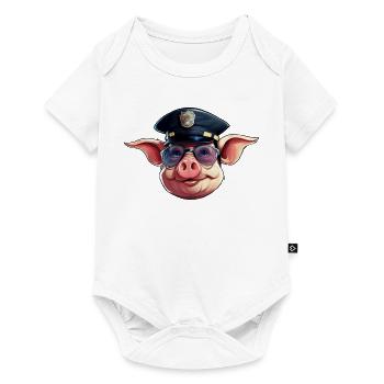 Police porcine - Body à manches courtes Premium Bébé - blanc - Devant