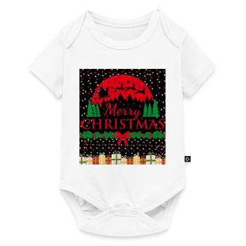 Conception de silhouette de Noël avec le Père Noël - Body à manches courtes Premium Bébé - blanc - Devant