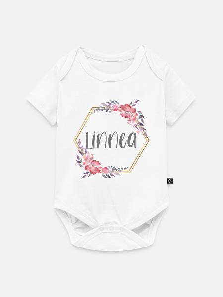 Linnea Mädchen Name Baby Geschenk - Baby Premium Kurzarmbody - Weiß