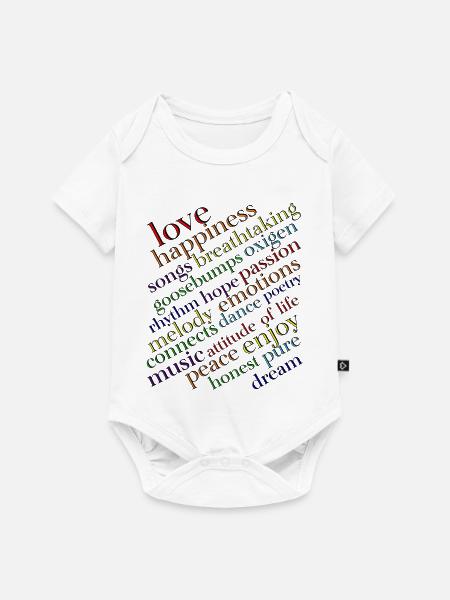 Regenbogen Typografie Lebensfreude - Baby Premium Kurzarmbody - Weiß