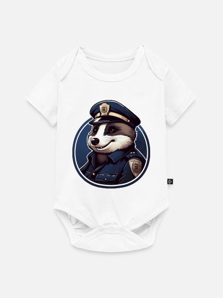 Dachs Polizei - Baby Premium Kurzarmbody - Weiß