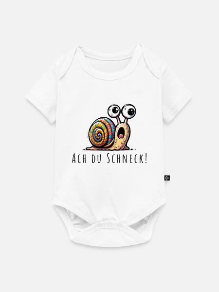 Ach du Schneck wortspiel - Baby Premium Kurzarmbody - Weiß