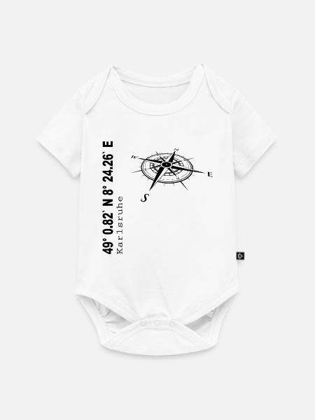 Koordinaten Karlsruhe - Baby Premium Kurzarmbody - Weiß