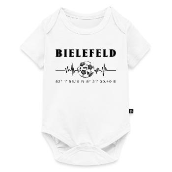 Koordinaten Bielefeld - Baby Premium Kurzarmbody - Weiß - Vorne