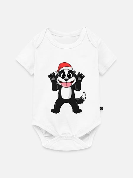 Stinktier Weihnachten - Baby Premium Kurzarmbody - Weiß