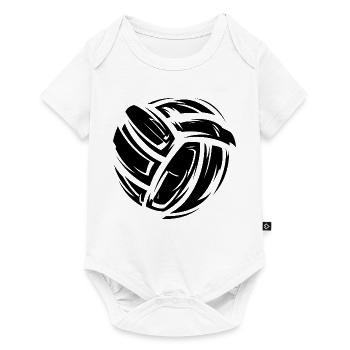 Leder Ball Material Illustration Volleyball Symbol - Baby Premium Kurzarmbody - Weiß - Vorne