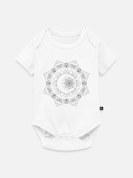 Mandala - Baby Premium Kurzarmbody - Weiß