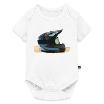 Motocross Helm - Baby Premium Kurzarmbody - Weiß - Vorne