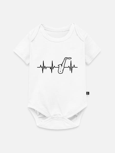Saxophon Herzklopfen - Baby Premium Kurzarmbody - Weiß