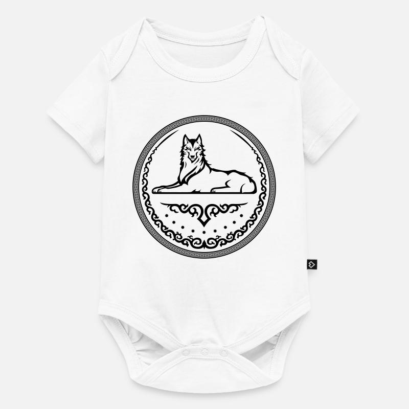 Loup du Caucase - Body à manches courtes Premium Bébé - blanc