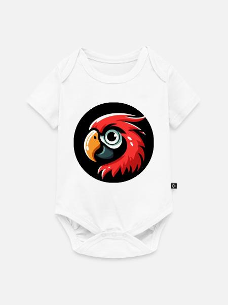 Papagei Kopf im Comic Stil - Baby Premium Kurzarmbody - Weiß