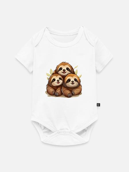 sloth squad - Baby Premium Kurzarmbody - Weiß
