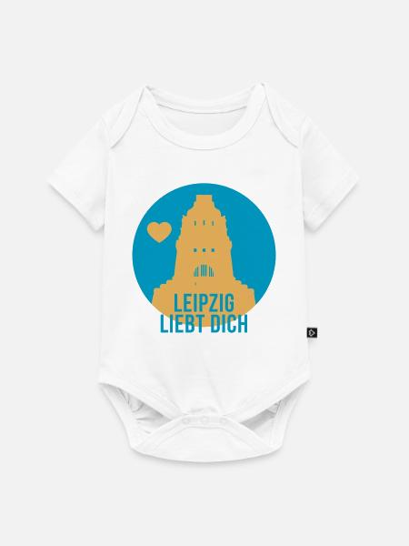 Leipzig liebt dich - Baby Premium Kurzarmbody - Weiß
