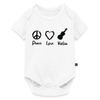 Paix Amour Violon - Body à manches courtes Premium Bébé - blanc - Devant