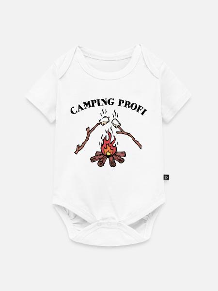 Camping Lagerfeuer Statement Wanderer Campingplatz - Baby Premium Kurzarmbody - Weiß