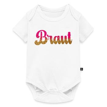 Team Braut! Pink, Gold Glitzer - Baby Premium Kurzarmbody - Weiß - Vorne