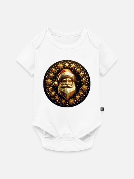 Weihnachtsmann mit Mütze und Sternen - Baby Premium Kurzarmbody - Weiß