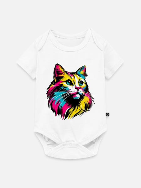 Katze - Baby Premium Kurzarmbody - Weiß