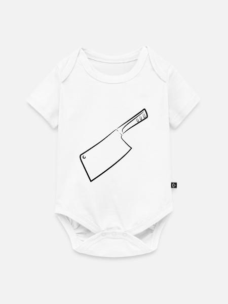 Hackbeil Zeichnung - Baby Premium Kurzarmbody - Weiß