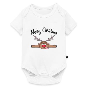 Weihnachten weihnachtlich Geschenk - Baby Premium Kurzarmbody - Weiß - Vorne
