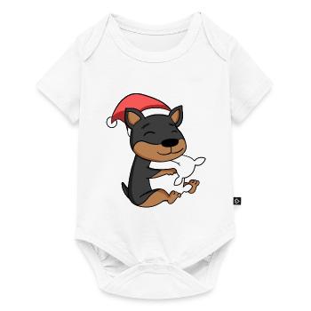 Pinscher Dog Animal Christmas - Baby Premium short-sleeve bodysuit - white - Front