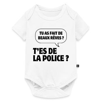 pas du matin, grincheux le matin, police - Body à manches courtes Premium Bébé - blanc - Devant