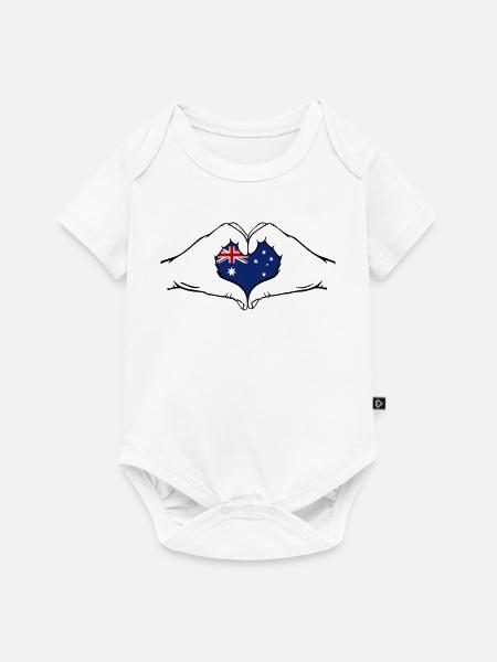 Australien Flagge Herzform - Baby Premium Kurzarmbody - Weiß