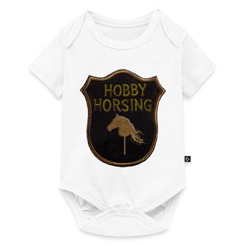 Hobby Horse Horsing Wappen - Baby Premium Kurzarmbody - Weiß - Vorne