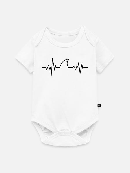 Herzschlag Haifischflosse - Baby Premium Kurzarmbody - Weiß