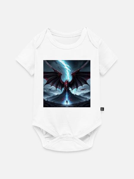 Drachensturm über Mondkuppe - Baby Premium Kurzarmbody - Weiß
