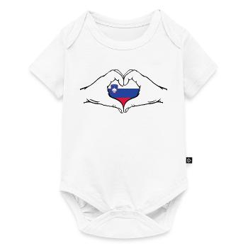 Slovenia Flag Heart Shape - Baby Premium short-sleeve bodysuit - white - Front
