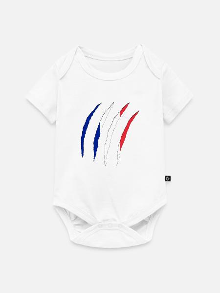 France - Baby Premium Kurzarmbody - Weiß