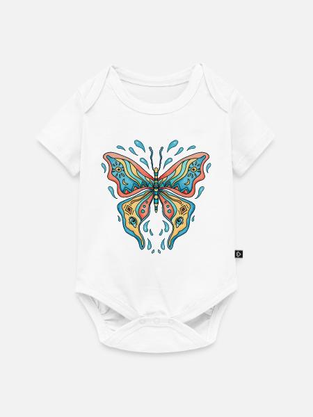 Schmetterling in Wasserfarben - Baby Premium Kurzarmbody - Weiß