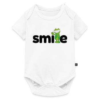 Janosch Günter Kastenfrosch Smile-Design - Baby Premium Kurzarmbody - Weiß - Vorne