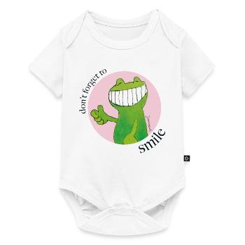 Janosch Günter Kastenfrosch Don't Forget To Smile - Baby Premium Kurzarmbody - Weiß - Vorne