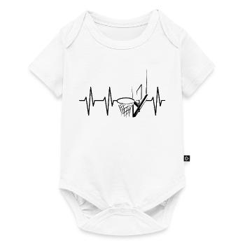 Pulse panier de basket-ball symbole de battement de cœur Streetball - Body à manches courtes Premium Bébé - blanc - Devant