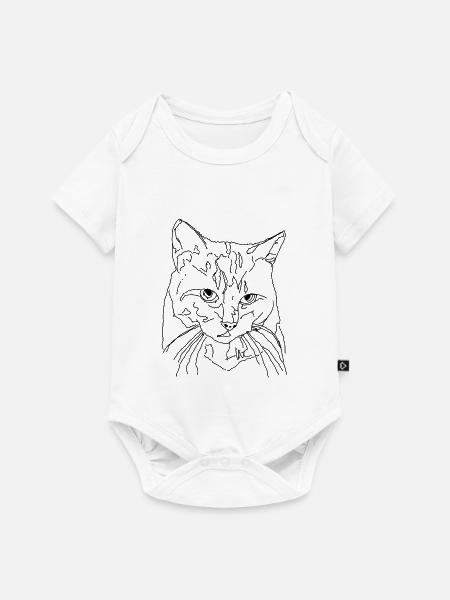 Katze - Baby Premium Kurzarmbody - Weiß