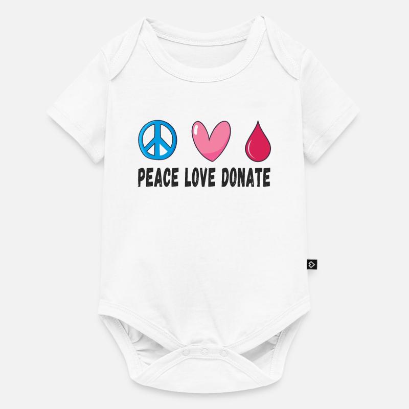 Friede Liebe Spende Blut - Baby Premium Kurzarmbody - Weiß
