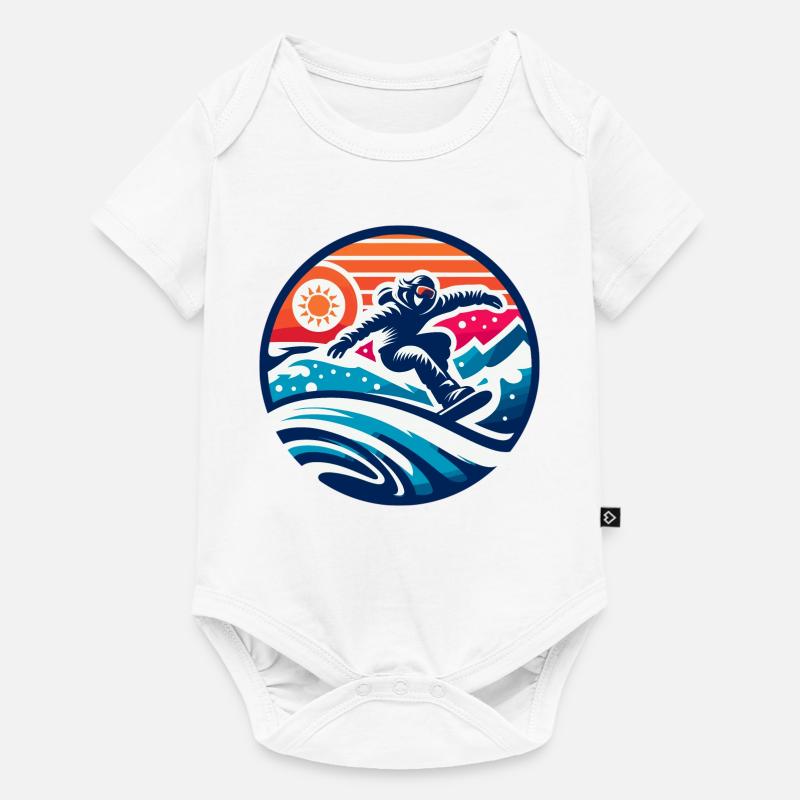 Expression Graphique d'un Snowboarder - Body à manches courtes Premium Bébé - blanc
