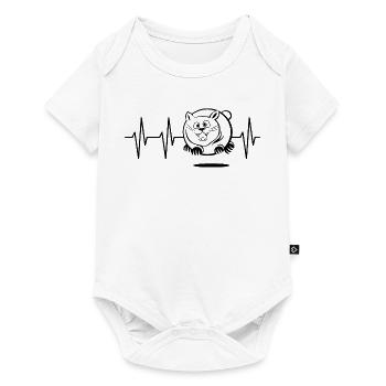 pulse, fat cat, flying, cats, jump, heartbeat - Baby Premium short-sleeve bodysuit - white - Front