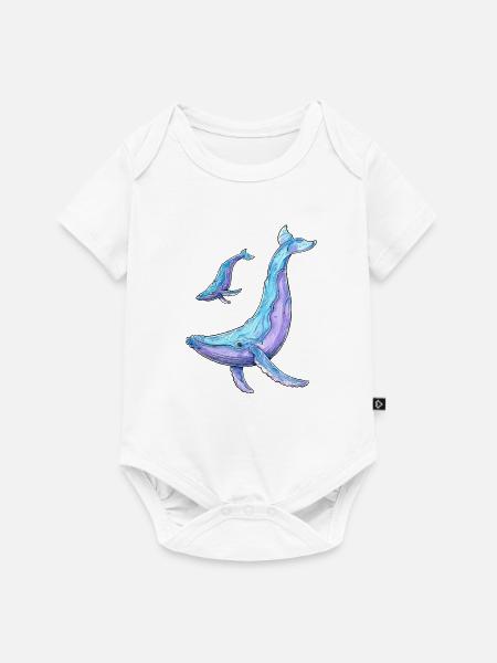 Buckelwal mit Kalb - Baby Premium Kurzarmbody - Weiß