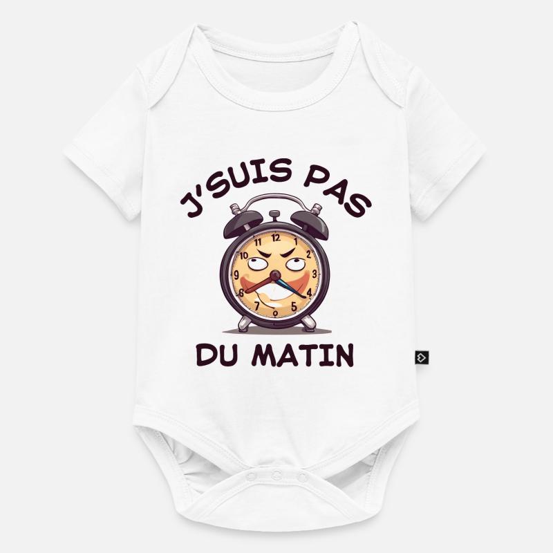 réveil matin, pas du matin - Body à manches courtes Premium Bébé - blanc