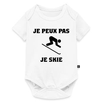 I CAN'T. SKI. SKI. RACKET. SNOW. SNOWBOARDING - Baby Premium short-sleeve bodysuit - white - Front