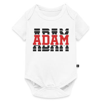 Adam T-Shirt T-Shirt Geschenkidee gestapelter Text - Baby Premium Kurzarmbody - Weiß - Vorne