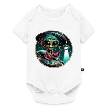 Alien detective in UFO light - Baby Premium short-sleeve bodysuit - white - Front