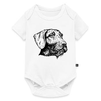 Deutsch Drahthaar Portrait - Baby Premium Kurzarmbody - Weiß - Vorne
