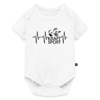 pulse gym weights weight training bodybuilding icon - Baby Premium short-sleeve bodysuit - white - Front