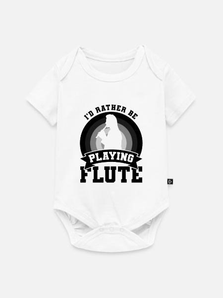 Flötenspieler Witz - Baby Premium Kurzarmbody - Weiß