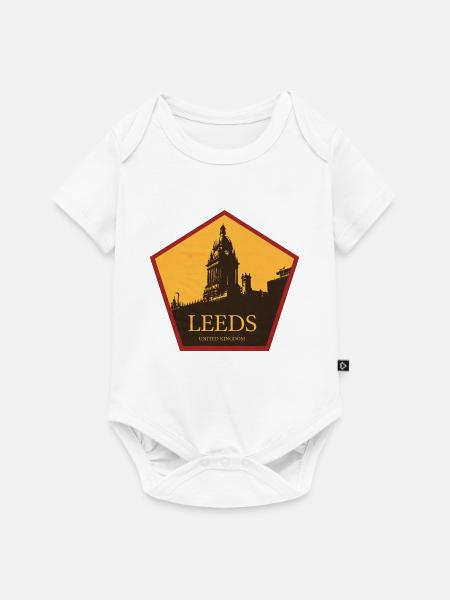Leeds Uhrturm Silhouette - Baby Premium Kurzarmbody - Weiß